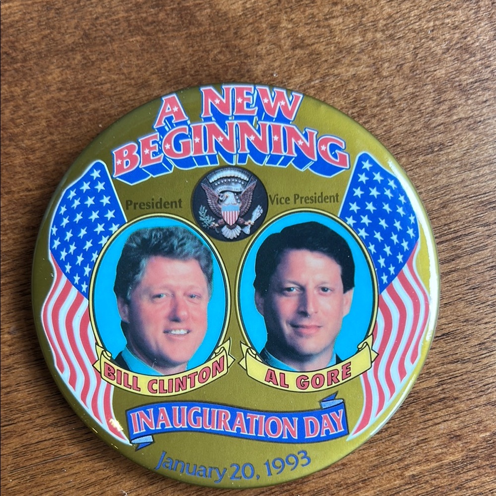 Bill Clinton & Al Gore Inauguration Pin